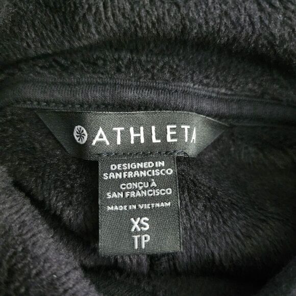Athleta Women Black Cozy Karma Funnel High Neck Sweater Dress Size XS Pocket - Picture 11 of 11